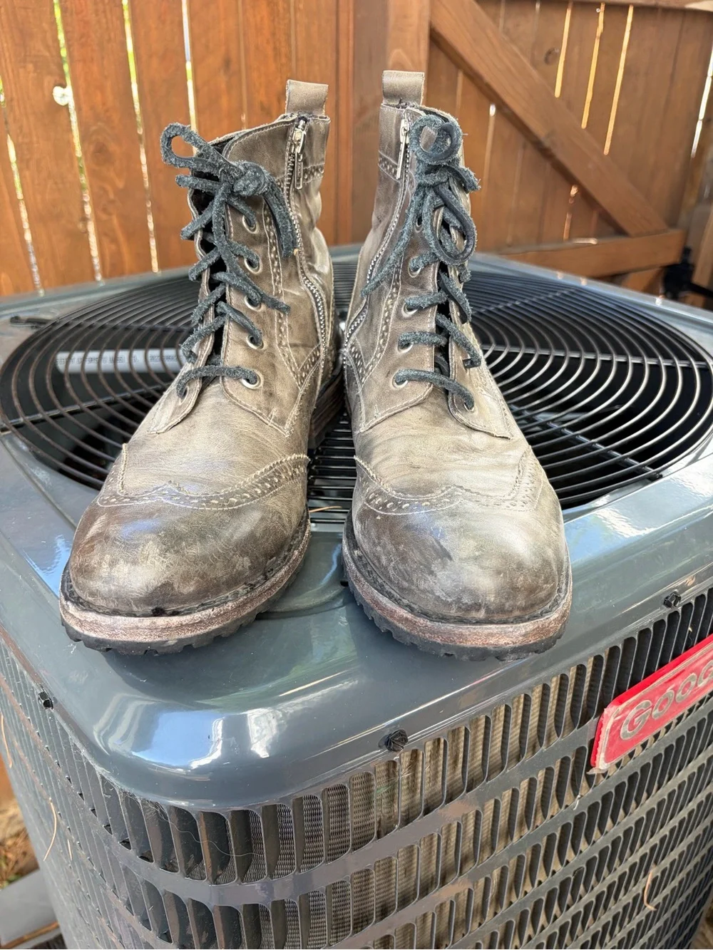 freebird Men's Distressed Gray Leather Chukka Lace-Up Boots